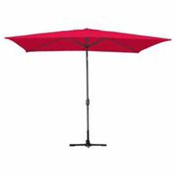 Propation 6.5 x 10 Ft. Aluminum Patio Market Umbrella Tilt with Crank - Red Fabric & Grey Pole PR648413 - main